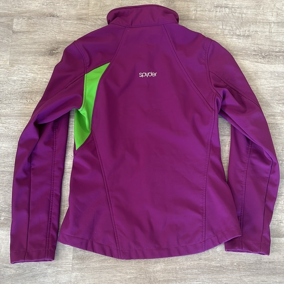 Spyder Spell Out Color Block Soft Shell Full Zip Jacket - Picture 6 of 9